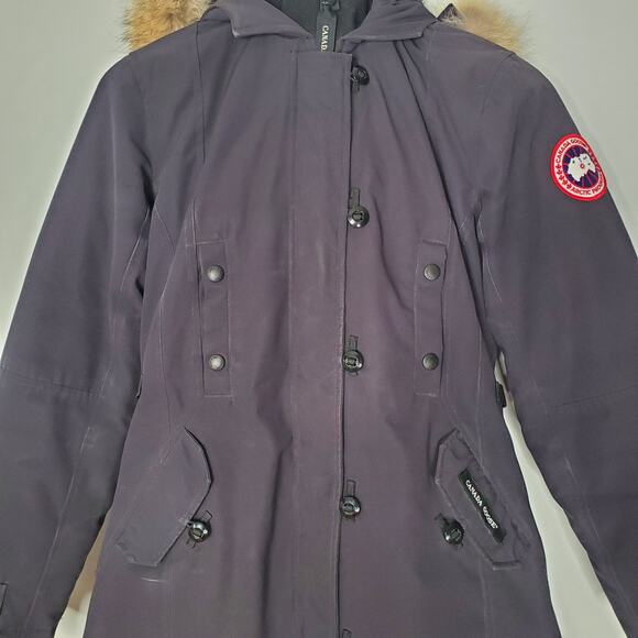 Canada Goose Kensington Parka Down Jacket Black Hooded 2506LA Size Small - Picture 3 of 15